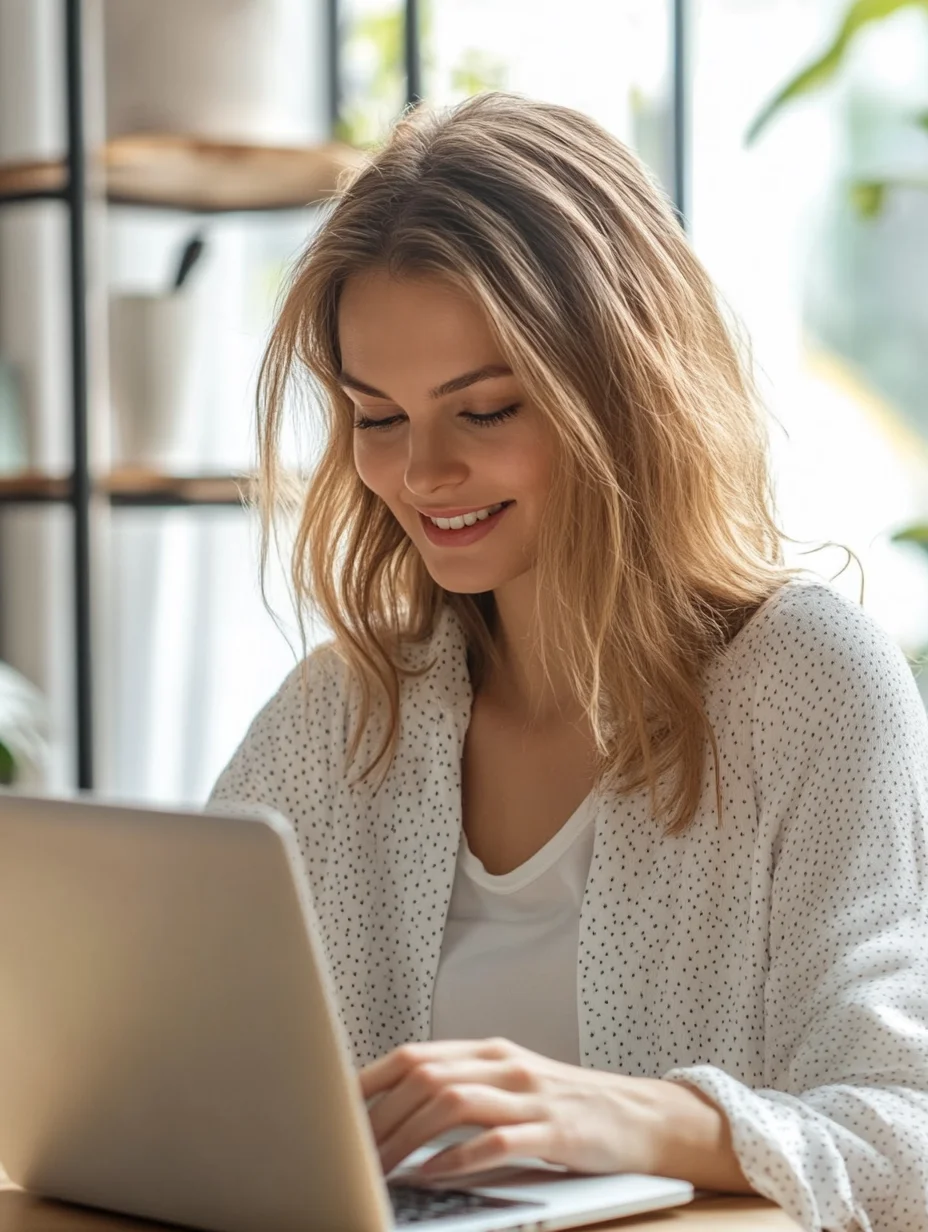 Woman applying for personal loan online