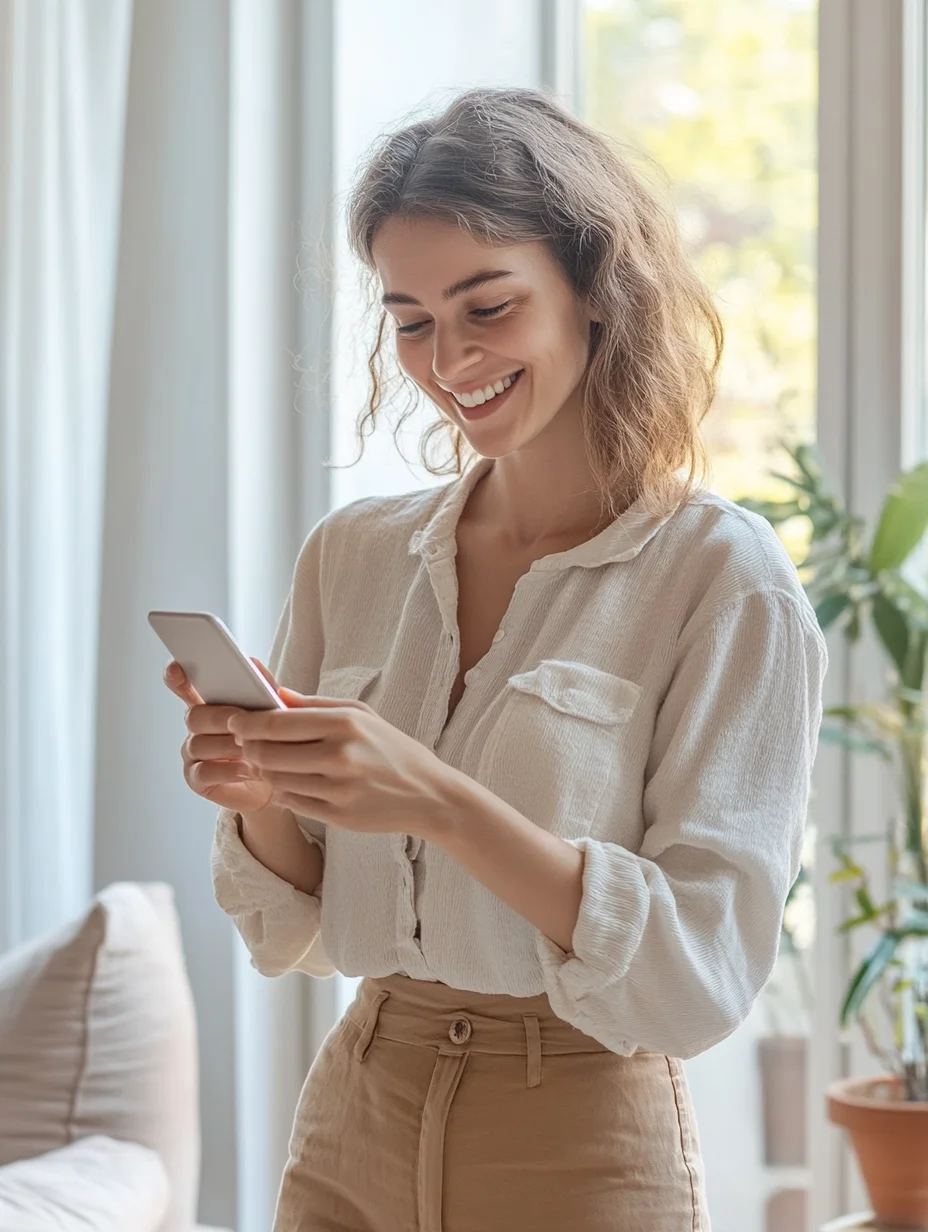 Woman applying for personal loan on smartphone