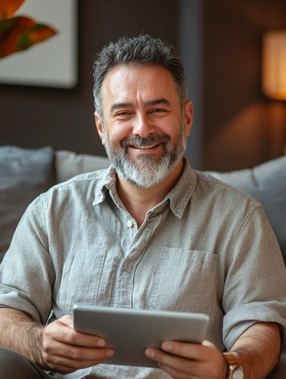 Man receiving loan approval notification